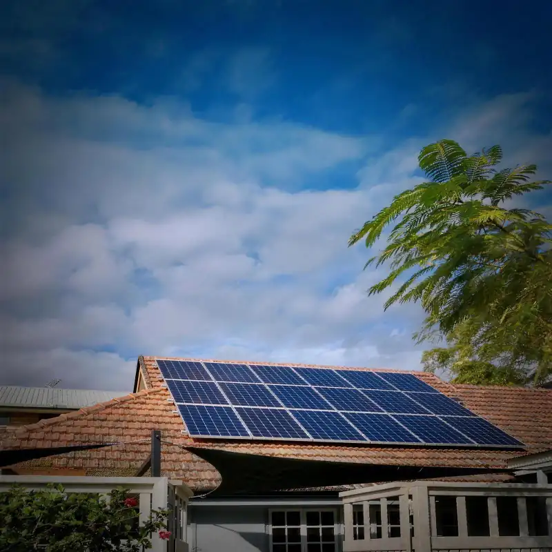 Solar panels on a tiled roof installed by RS Energy
